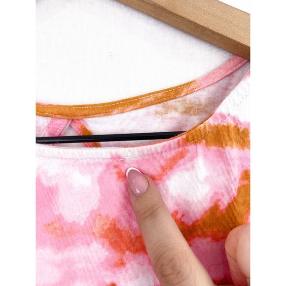 Cuddl Duds Women's Pink Tie Dye Tank Dress Medium Pink Ochre Camo Sleevless - Picture 9 of 10